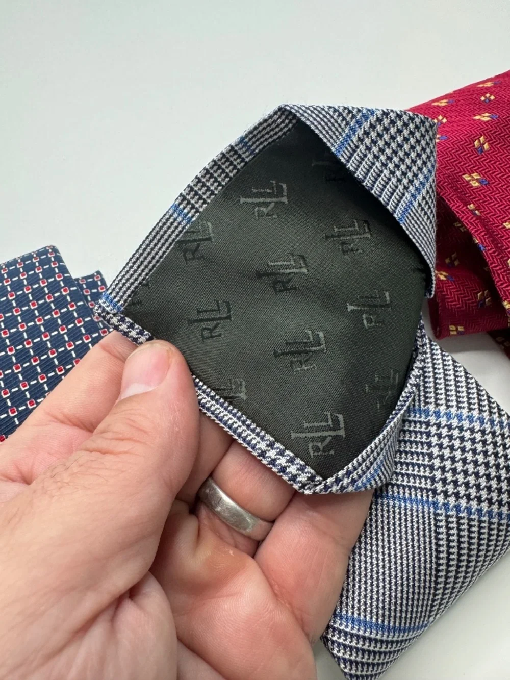 Lot of 3 Vintage Ralph Lauren Green Label 100% Silk Ties 80s 90s